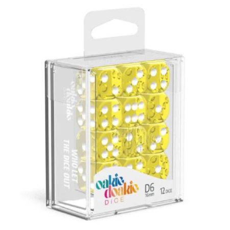 Kockice Oakie Doakie Dice D6 16 mm Marble - Yellow (12) - Slika 1